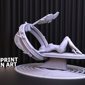 Cyber Sexy Girl STL File, 3D Movie Printed STL, Downloadable Digital Figure, Video Game Character Statue, Cyberpunk Statue