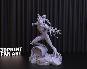Rocket and Groot Statue: Guardians of the Galaxy 3D Print STL File
