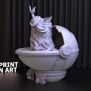 Grogu Statue 3D Print STL File - Star Wars Figure (Digital Download) image 4