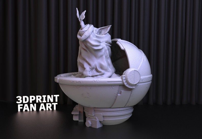 Grogu Statue 3D Print STL File - Star Wars Figure (Digital Download) image 4