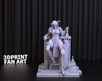 Beidou Anime Character Statue 3D Print STL File (Digital Download)