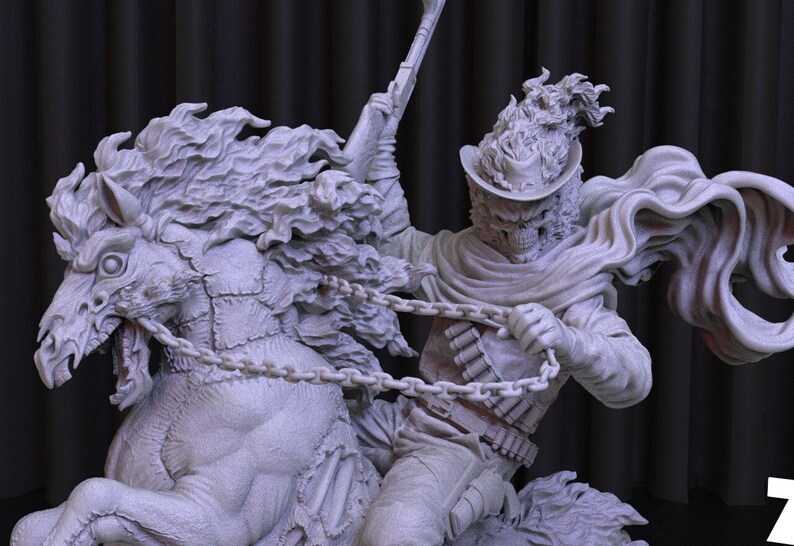 Marvel Ghost Rider STL File for 3D Printing,3D Digital File, Stl 3D model design, Ghost Rider Statue STL,Marvel STL Figure image 5