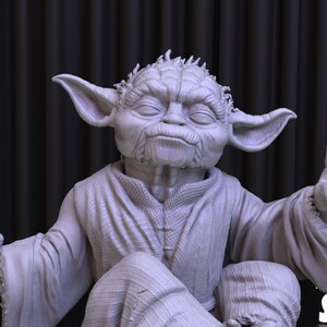 File STL di stampa 3D di Star Wars Yoda per la stampa 3D,File digitale 3D, Download istantaneo Drive Link, Master Yoda Statue STL,Star Wars STL Figure immagine 5
