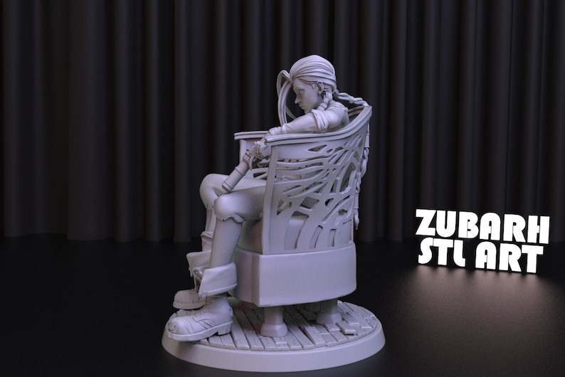 Jinx Statue STL File: LoL 3D Model (Digital Download) image 2
