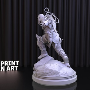Kratos God of War Ragnarok STL File, 3D Movie Printed STL, Downloadable God of War Digital Figure,Kratos Statue, God of War Statue image 2
