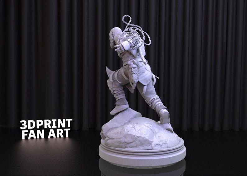 Kratos God of War Ragnarok STL File, 3D Movie Printed STL, Downloadable God of War Digital Figure,Kratos Statue, God of War Statue image 2