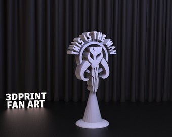 Star Wars Mandalorian Headphone Stand 3D Print STL File for 3D Printing,Gaming Room Decor,Headphone Statue STL,Star Wars STL Figure
