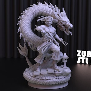 Dragon Wolverine 3D Print STL File for 3D Printing,3D Digital File, Instant Download Drive Link,Wolverine Statue STL,Marvel STL Figure