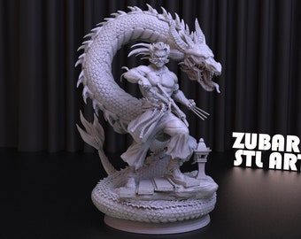 Dragon Wolverine 3D Print STL File for 3D Printing,3D Digital File, Instant Download Drive Link,Wolverine Statue STL,Marvel STL Figure