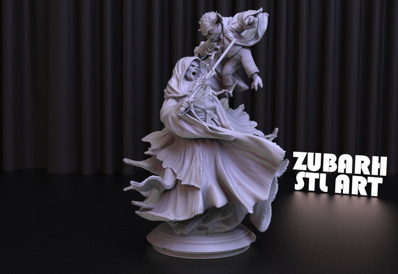 Darth Sidious and Yoda 3D Print STL File for 3D Printing,3D Digital File, Instant Download Drive Link, Yoda Statue STL,Star Wars STL Figure image 5