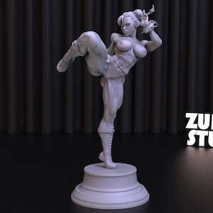 Chun Li STL File, Nsfw Stl File,3D Movie Printed STL, Downloadable DC Digital Figure, Street Fighter Statue, Chun Li Statue