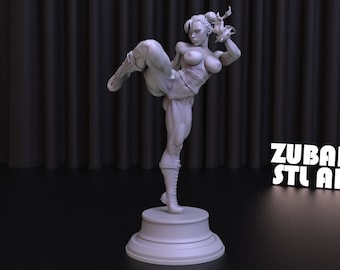 Chun Li Statue: Street Fighter 3D Model STL File (Digital Download)