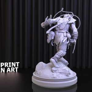 Kratos God of War Ragnarok STL File, 3D Movie Printed STL, Downloadable God of War Digital Figure,Kratos Statue, God of War Statue image 3
