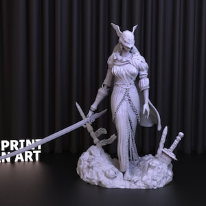 Malenia Elden Ring STL File, 3D Movie Printed STL, Downloadable Star Wars Digital Figure, Malenia Statue,  Elden Ring Statue