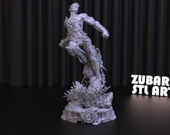Standbeeld Human Torch STL-bestand: Jonny Storm 3D-print (digitale download)