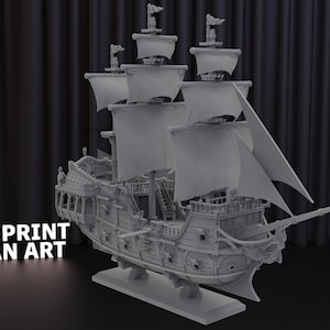 Pirate Ship 3D Print STL File for 3D Printing,3D Digital,Instant Download Drive Link,Navio Pirata Statue STL,Pirate STL Figure