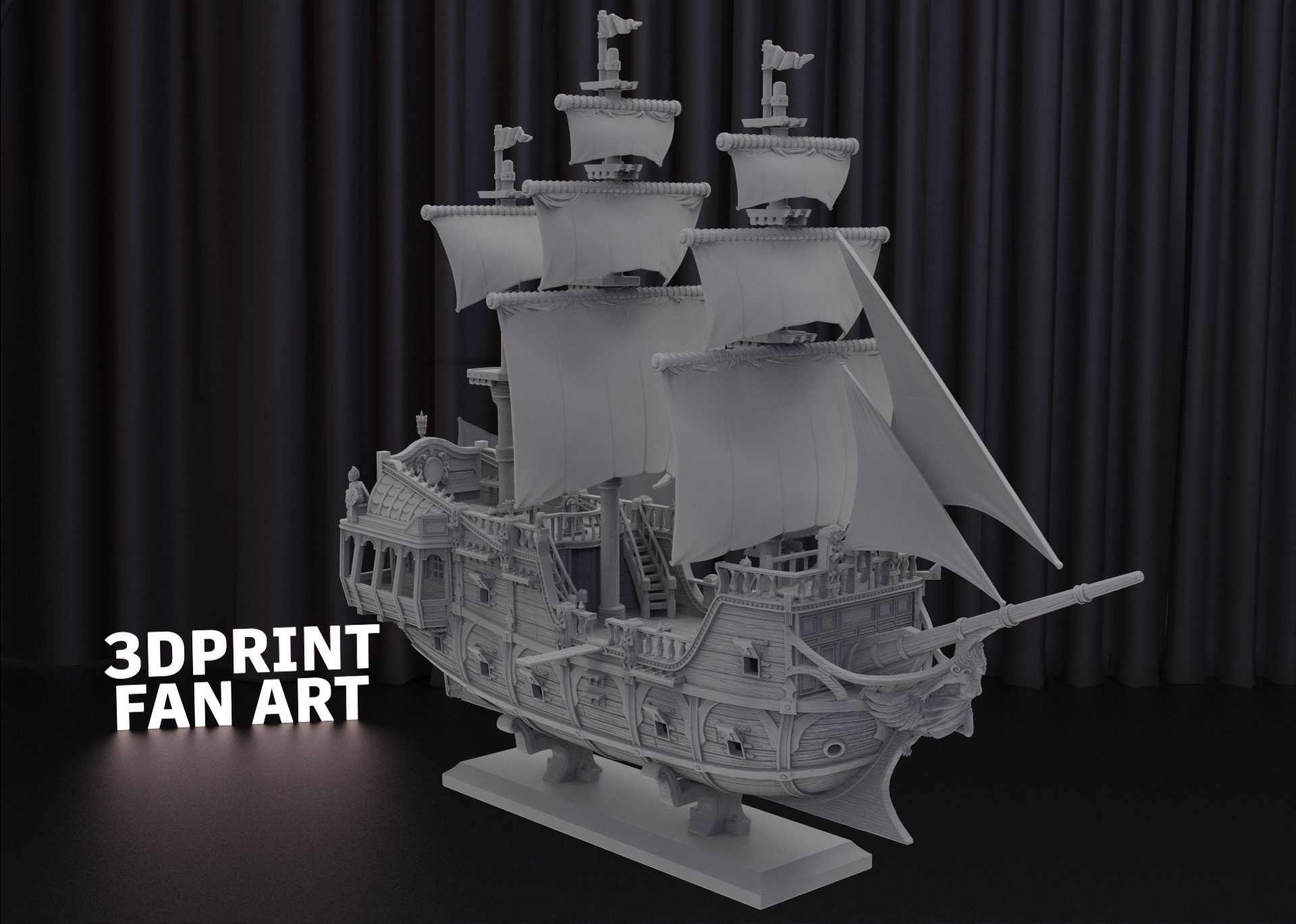 春早割 Pirate Ship 3D Print STL File for 3D Printing,3d Digital ジグソーパズル