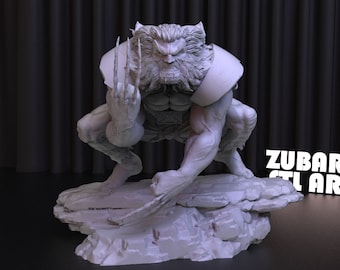 Wolverine Statue STL File: X-Men Logan 3D Model (Digital Download)