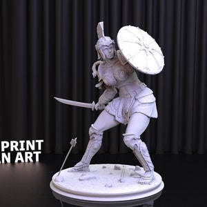 Warrior Greek 3D Print STL File for 3D Printing,3D Digital File, Instant Download Drive Link, Kyrene Statue STL,Greek STL Figure