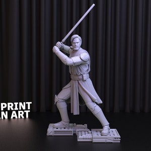 General Obi Wan Kenobi Star Wars 3D Print STL File for 3D Printing,3D Digital,Obi Wan Kenobi Statue STL,Star Wars  STL Figure
