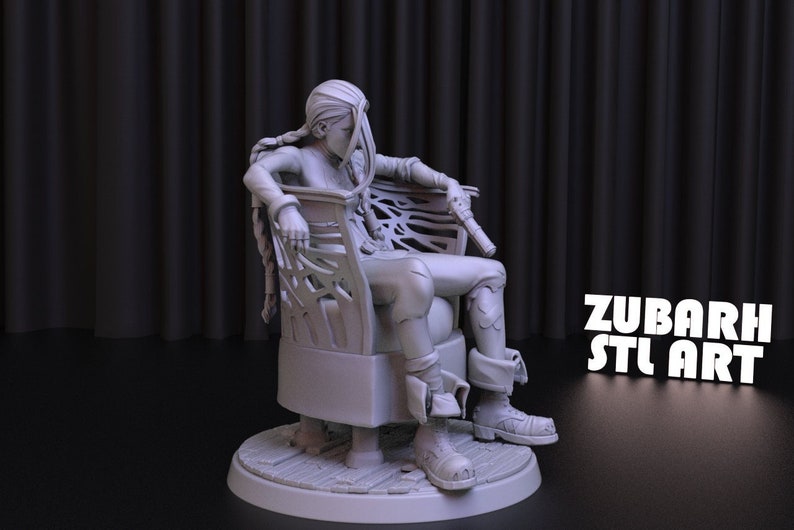 Jinx Statue STL File: LoL 3D Model (Digital Download) image 5