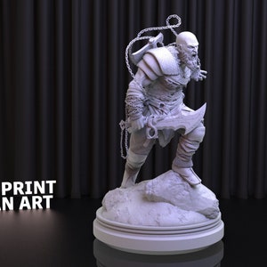 Kratos God of War Ragnarok STL File, 3D Movie Printed STL, Downloadable God of War Digital Figure,Kratos Statue, God of War Statue image 4