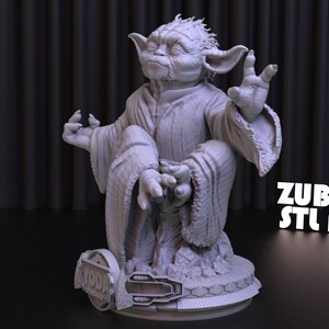 File STL di stampa 3D di Star Wars Yoda per la stampa 3D,File digitale 3D, Download istantaneo Drive Link, Master Yoda Statue STL,Star Wars STL Figure immagine 2