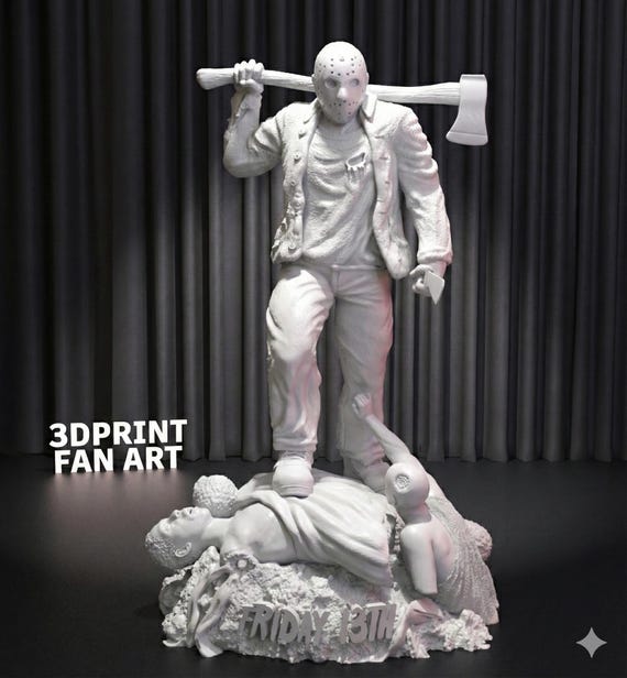 Jason Voorhees STL File for 3D Print | Friday the 13th Horror Fan Art Model | Digital Download Collectible Statue Figurine