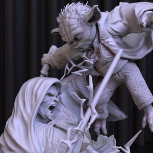 Darth Sidious and Yoda 3D Print STL File for 3D Printing,3D Digital File, Instant Download Drive Link, Yoda Statue STL,Star Wars STL Figure image 6