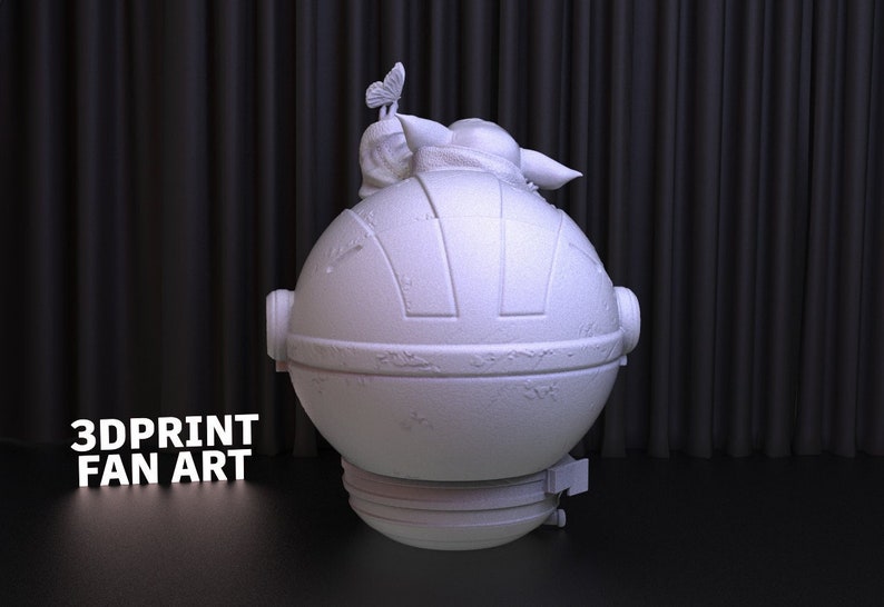 Grogu Statue 3D Print STL File - Star Wars Figure (Digital Download) image 3