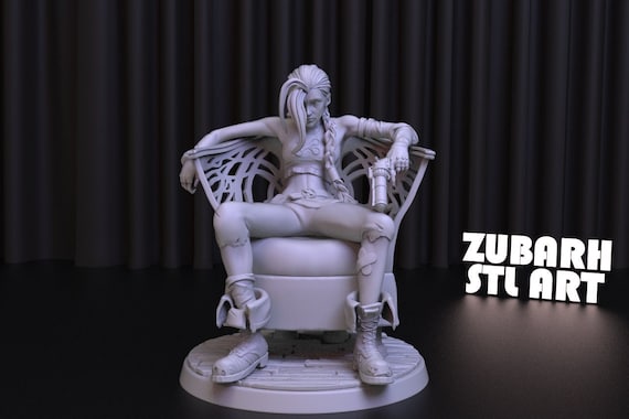 Jinx Statue STL File: LoL 3D Model (Digital Download)
