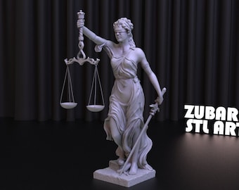 Plik STL do wydruku 3D posągu Temidy (pobranie cyfrowe)