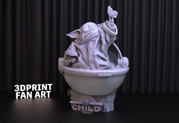 Grogu Statue 3D Print STL File - Star Wars Figure (Digital Download)
