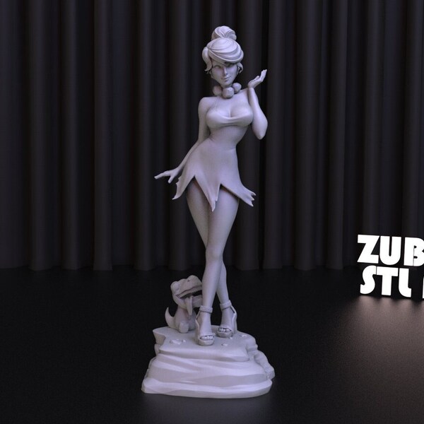 Wilma Flintstone 3D Print STL File for 3D Printing,3D Digital File, Instant Download Drive Link, Wilma Statue STL,Flintstone STL Figure
