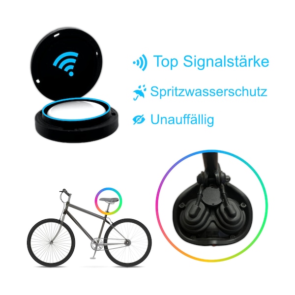 Für Apple AirTag Fahrrad Sattel Halter (Halterung, Air Tag, E-Bike) Universal