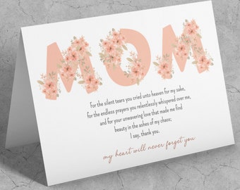 Mom Love Greeting Card | Christian Women Notes | Floral Design Proverbs 31 Verse | For Mom | Flower Prayer Post | Faith Gifts