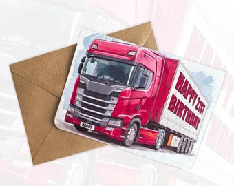 Tarjeta de cumpleaños personalizada para camioneros, regalo para conductores de camiones, tarjeta de cumpleaños personalizada para camioneros.