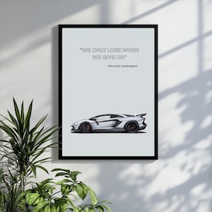 Supercar Poster Lamborghini Poster Lamborghini Aventador Poster Inspirational Wall Poster PDF Download Gift For Car Lover Supercar Wall Art
