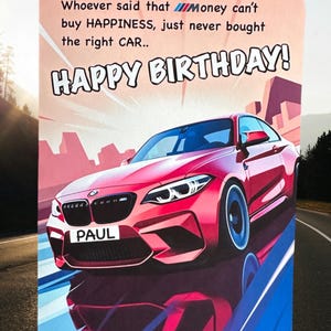BMW M2 personalisierte Registrierung Geburtstagskarte BMW F87 M2 Wettbewerb Geburtstagskarte BMW Enthusiast Geburtstagskarte Personalisiertes Geschenk Auto Liebhaber