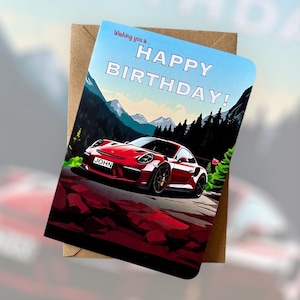Personalisierte Porsche 911 ID5 Geburtstagskarte Porsche Geburtstagskarte Personalisieren Geschenk Porsche Enthusiast Auto Liebhaber Geburtstagskarte Porsche 911