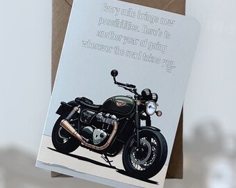 Triumph Bonneville Birthday Card Motorbike Birthday Card Biker Birthday Card Motorcycle Birthday Card Birthday Card Motorcyclist Enthusiast