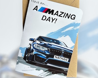 Personalised Sports Car Birthday Card BMW M4 Birthday Card Car Lover Birthday Card Gift For Car Lover Gift for Friend Car Birthday Card