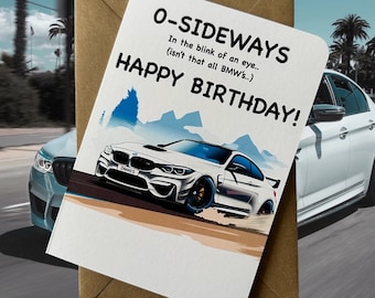Personligt födelsedagskort med sportbil Anpassat födelsedagskort med nummerplåt BMW M4 födelsedagskort för bilälskare Presentkort för bilälskare