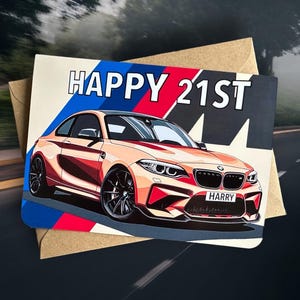 Biglietto di auguri di compleanno personalizzato per auto Biglietto di auguri di compleanno personalizzato per BMW M2 Biglietto di auguri di compleanno per amico amante delle auto Biglietto di auguri di compleanno regalo per collega amante della BMW