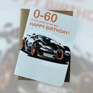 Bugatti Veyron Personalisiertes Kennzeichen Geburtstagskarte Bugatti Geburtstagskarte Hypercar Geburtstagskarte Auto-Liebhaber-Geburtstagskarte Supersportwagen