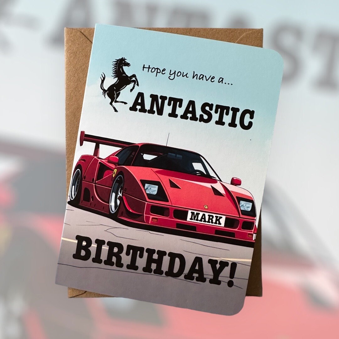 Personalized Supercar Birthday Card Customized Birthday Card Car Lover Birthday Card Gift For Car Mad Friend Personalized Gift Petrol Head