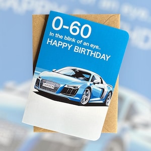 Personalisierte Audi R8 Geburtstagskarte Supercar Geburtstagskarte Sportwagen Geburtstagskarte Auto-Liebhaber Geburtstagskarte Geschenk für Auto-Liebhaber personalisieren