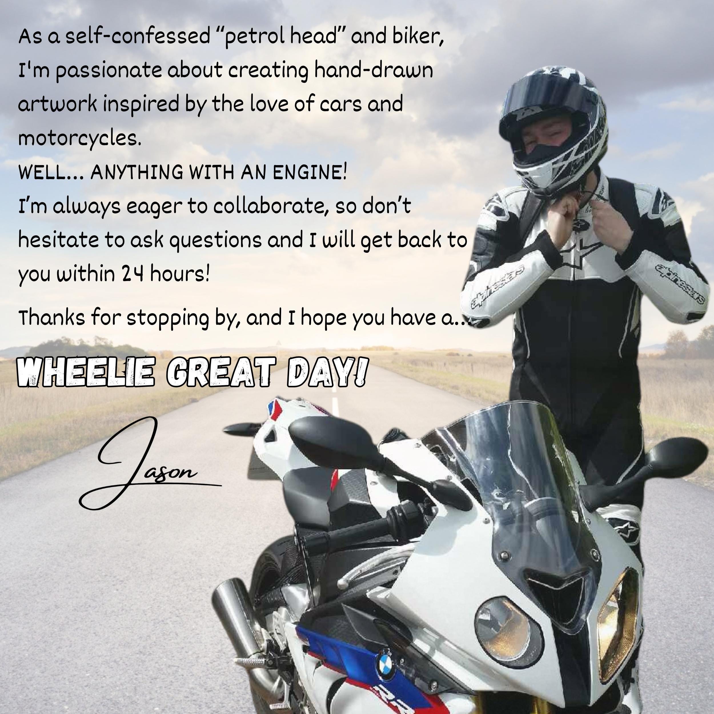 Biglietto Auguri Compleanno Uomo: Motocicletta Classica E Pub Inglese - Noel Tatt (Eco, Fatto In UK) - 2