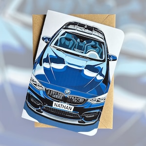 Personalisiertes Nummernschild Auto Geburtstagskarte BMW Geburtstagskarte Auto-Liebhaber-Geburtstagskarte Individuelles Auto-Geburtstagsgeschenk für Freund