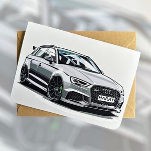 Geburtstagskarte mit Passepartout und Geburtstagskarte mit einer Geburtstagskarte von Audi